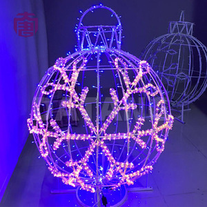 3D Metal Frame Outdoor Lighted Christmas <b>Ball</b> IP65 Waterproof Street Landscape Decor - Product Image 5