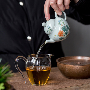 Hand Painted Peony Teapot Porcelain Small Pear Shaped Kung Fu <b>Tea</b> <b>Set</b> With Lid Afternoon <b>Tea</b> Use - Product Image 3