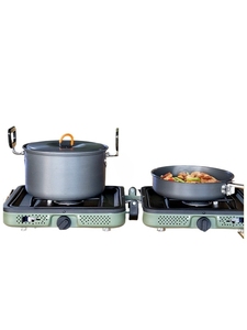 Réchaud à <span class=keywords><strong>gaz</strong></span> portable pliable pour pique-nique en plein air, réchaud à <span class=keywords><strong>gaz</strong></span> double tête, réchaud à fondue portable, réchaud à feu puissant coupe-vent - Product Image 1