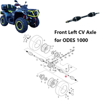 Arbre de transmission ODES Liangzi 1000cc, axe 4x4, pièces ATV/UTV, OEM 17001220000