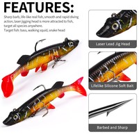 Leurre souple de pêche 15g 9.3cm avec tête plombée interne, type Swimbait à queue de pagaie, pour la pêche au bar, au brochet, en eau salée et en eau douce, leurres shad