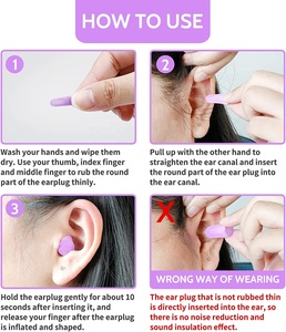 30 Pairs <strong>Foam</strong> Earplugs Custom Brand Noise Cancelling <strong>Sleep</strong> <strong>Ear</strong> <strong>Plugs</strong> in Plastic Jar with Private Label SNR38dB Noise Reduction - Product Image 6