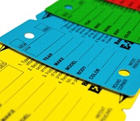 AOPFAST Étiquettes de clés de voiture en plastique multicouche auto-adhésives, nouveau lot pour fournitures de concessionnaires automobiles, anneaux, coins, têtes de cylindre 1