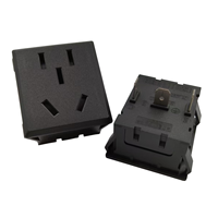 Prise de courant CA standard chinois 10A 250V, 5 broches, encastrable, 2+3 broches, pour armoire