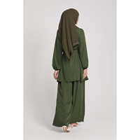 Özel Premium Spandeks/Polyester Kumaşından Üretilmiş Tesettür Spor Giyim Kadın 2 Parça Uzun Kollu Üst ve Pantolon Takımı Nefes Alabilen Hafif Hızlı Kuruyan