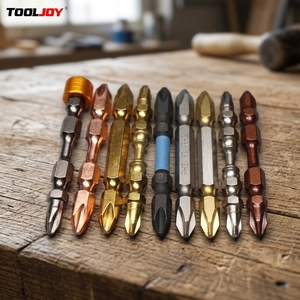 Punte per Cacciavite Professionali in Acciaio S2 a Doppia Testa PH2 e Anello Magnetico Rivestito in Titanio, Punte a Torsione per Utensili Elettrici - Product Image 1