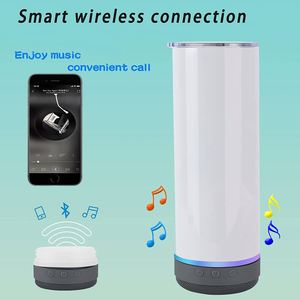 Venta al por mayor de fábrica: Vasos rectos de acero inoxidable de 20 oz, delgados, para sublimación, con altavoz Bluetooth para reproducir música - Product Image 4