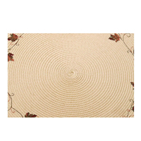Vente en gros de tapis de table en plastique PP brodés de feuilles tombées, non toxiques, de la marque Yichuan, 32 cm, 36 cm, 38 cm