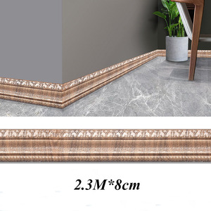 Commercio all'ingrosso XPE schiuma adesivo per bordo della <span class=keywords><strong>parete</strong></span> 3D schiuma bordo fascia telaio impermeabile Anti-collisione decorativo - Product Image 6