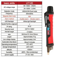 Ut12e 24V-1000V Contactloze Tester Pen Ac Spanningsdetector Meter Elektrische Test Potlood Socket Volt Detector Voor Thuiskantoor Gebruik
