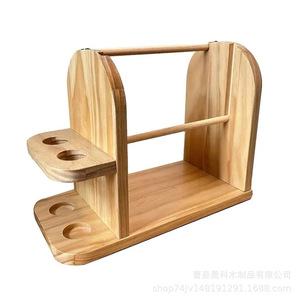 Organizador de Hilos de Bambú de 2 Niveles, Soporte para Ganchillos, Organizador de Escritorio para Suministros de Tejido y Manualidades - Product Image 5
