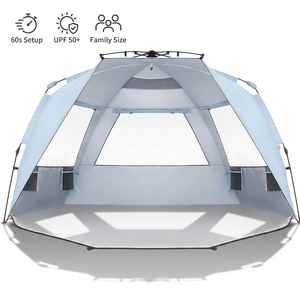 Carpa de Playa Plegable Fácil de Instalar para 4-6 Personas, Protección Solar UPF 50+, con Bolsa de Transporte para Playa, Jardín y Picnic - Product Image 1