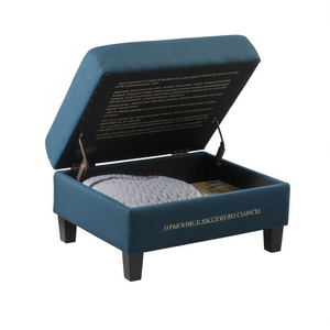 ออตโตมันเก็บของพร้อมช่องเก็บของซ่อนอยู่ หุ้มด้วยผ้า ดีไซน์ทันสมัย สำหรับเฟอร์นิเจอร์ห้องนั่งเล่นในบ้าน - Product Image 1