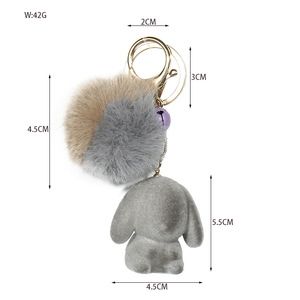 <span class=keywords><strong>Porte</strong></span>-clés <span class=keywords><strong>pompon</strong></span> en fourrure de lapin, 30 pièces, faux bibelot, accessoire pour sac, breloques pour sacs, dessin animé, 2022 - Product Image 3