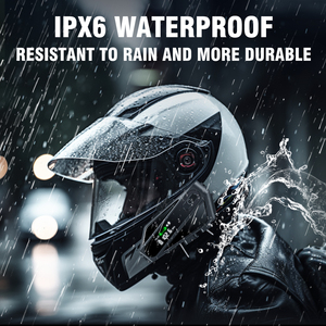 Casque de moto C6 avec écouteurs Bluetooth, radio FM, <span class=keywords><strong>interphone</strong></span> <span class=keywords><strong>sans</strong></span> <span class=keywords><strong>fil</strong></span> 500M, appels, étanche IPX6, casque <span class=keywords><strong>sans</strong></span> <span class=keywords><strong>fil</strong></span> détachable - Product Image 4