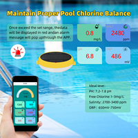 7-en-1 Tuya Zigbee Smart Pool Monitor Testeur d'eau flottant solaire avec APP pour pH ORP EC TDS SALT CL TEMP Affichage en temps réel