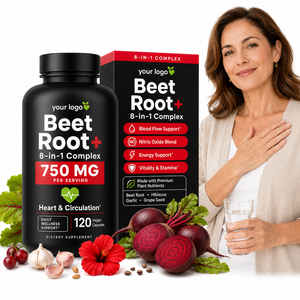 Complément alimentaire végétal tendance pour améliorer la forme physique, la circulation, l'énergie et la résistance - Racine de betterave - 8 en 1 - Capsules végétales - Product Image 1