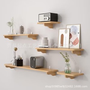 Wooden <b>Wall</b> <b>Mounted</b> <b>Shelf</b> Rectangle Living Room Storage Rack Solid Wood Display <b>Shelves</b> For Home Decoration - Product Image 3