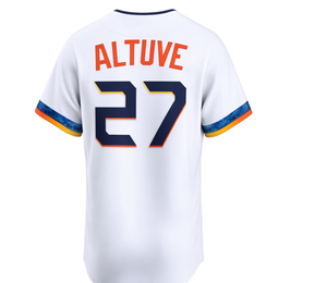 Camiseta de Béisbol Blanca de los Stros Men White Space City, ALVAREZ # 44 ALTUVE # 27 PENA # Uniforme de Fanático de Manga Corta con 3 Números y Nombres Cosidos - Product Image 4