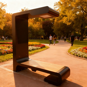 <span class=keywords><strong>Banco</strong></span> Urbano Inteligente con Energía Solar y Caja <span class=keywords><strong>de</strong></span> Luz Publicitaria para Relajarse - Product Image 2