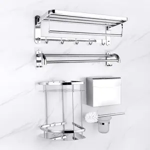 AKPN卸売吊り下げ式バスツール ステンレス製バスルームアクセサリー 5点トイレセット（バスルームトイレ用） - Product Image 1