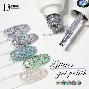 New Arrival 146 Colors OEM Custom Nail Gel Polish Diamond Glitter Disco Reflective Gel Nail Polish