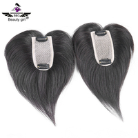 Prothèses capillaires 5x10cm en cheveux humains véritables pour femmes, à clips fins, en dentelle suisse, pour couvrir les zones clairsemées ou les cheveux blancs, 10 pouces