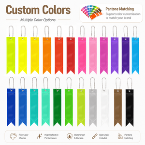 Reflective <b>PVC</b> Safety Keychain Long <b>Strip</b> Custom Logo Night Traffic Warning Key Tag Promotional Items for School Event - Product Image 3