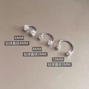 Manchette d'oreille en forme de U géométrique avec clous à boule de 6 mm, 8 mm, 10 mm, en cuivre serti, bijou cadeau - Product Image 4