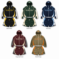 Ensemble de survêtement personnalisé pour homme, survêtement patchwork, coupe-vent court d'été, sweats à capuche amples zippés, shorts de sport assortis