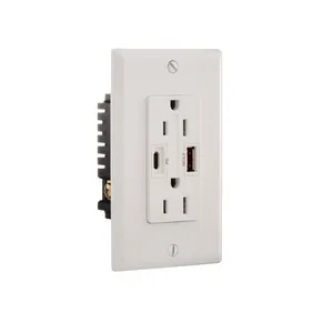 OSWELL Electrical Outlet with USB Ports Fast Charge 18W Slim USB Outlet Plug QC PD 3.0 Type A/C Quick Charge USB Receptacle