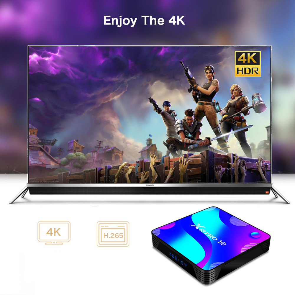 Boîte TV Android X88 PRO 10 Avec Android 11 - Lecteur Média 4K, Wi-Fi Double, Occasion