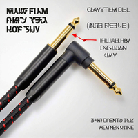 Kabel Gitar, Kabel Instrumen, Kabel Bass, Kabel Gitar 6.35mm Kabel Audio Lurus Melengkung untuk Berbagai Alat Musik