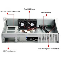 Panel Depan Aluminium Terbaru Harga Murah 2U 19 Inch Casing Server Mini ITX Industrial