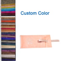 Collier de luxe à double rangée en suède pêche et flanelle, support pour pinceaux de maquillage