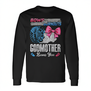 Camiseta de manga larga Burnouts Or Bows Godmother Loves You para revelación de género - Product Image 2