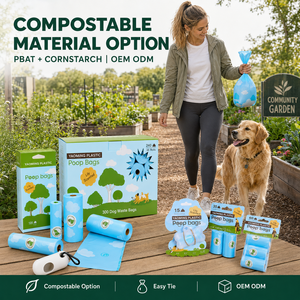 Factory Direct EN 13432 <b>Compostable</b> Dog Poop <b>Bags</b> Leak Proof Eco Friendly for Eco Pet Brands Custom Packaging - Product Image 6