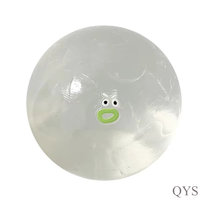 Balle de massage transparente en silicone QYS avec visage de dessin animé, jouet gonflable à presser pour soulager le stress, toutes saisons