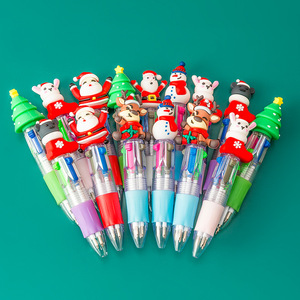 Autonomy Christmas Cartoon Four-Color Ballpoint <b>Pen</b> Mini Student Stationery <b>Gift</b> Writing Smooth - Product Image 2