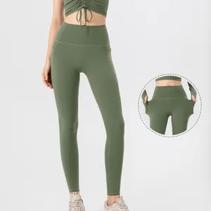 Fabricante de ropa deportiva Leggings de Yoga de cintura alta suaves Pantalones ajustados para mujer para mallas atléticas para correr
