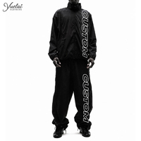 Ensemble survêtement personnalisé avec logo, veste coupe-vent en nylon oversize et pantalon de jogging, unisexe, réfléchissant, style streetwear