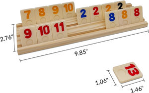 Juguete familiar, juegos de mesa clásicos, portátiles, 6 jugadores, 160 <span class=keywords><strong>Rummy</strong></span> Tiles, <span class=keywords><strong>juego</strong></span> de cubo de viaje con 6 soportes para azulejos, estuche - Product Image 5