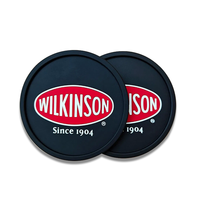 Sous-verres en silicone PVC au design personnalisé de la nouvelle mode Sous-verres ronds en caoutchouc PVC noir pour boissons Tapis pour tasses