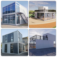 Récipient en verre détachable de 20 pieds Conception de composé de bureau brillant Petite maison préfabriquée Maison de module préfabriquée de Chine
