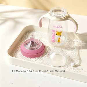 ALGO <span class=keywords><strong>3</strong></span> en 1, ensemble de <span class=keywords><strong>biberon</strong></span> et gobelet pour bébé de 330 ml, sans BPA, en PP, avec bec en silicone souple, motif de dessin animé, gobelet à paille pour bébé - Product Image 3