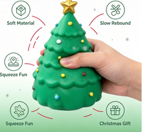 Jouet Squishy Arbre de Noël Anti-Stress Sensoriel à Presser, Décoration de Bureau Mignonne, Cadeau de Noël pour Enfants de 5 à 7 Ans