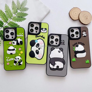 Funda de teléfono de silicona animal de lujo 3D personalizada compatible con iPhone 15 14 13 12 11 Pro Max <span class=keywords><strong>Mini</strong></span> Oppo Xiaomi-Panda - Product Image 1