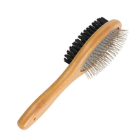 Brosse à poils pour animaux de compagnie en bambou double face professionnelle de qualité supérieure, vente en gros d'usine EUR PET