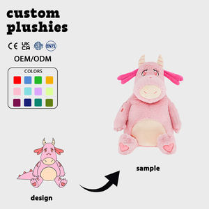 <span class=keywords><strong>Peluche</strong></span> Super Morbido Personalizzato, Mucca Rosa Seduta, Adorabile Animale Imbottito Ponderato, Crea la Tua Linea di <span class=keywords><strong>Peluche</strong></span> - Product Image 1