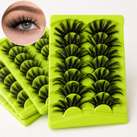 7 paires de faux cils 25 mm, courbure C, effet wispy, volume spectaculaire, lot économique, fibres synthétiques, vente en gros, marque privée